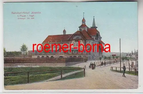 73466 Ak Bahnhof Hotel Jössnitz bei Plauen im Vogtland um 1910