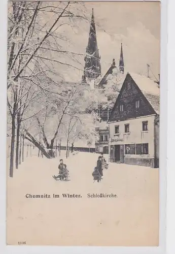 70692 AK Chemnitz im Winter - Schloßkirche
