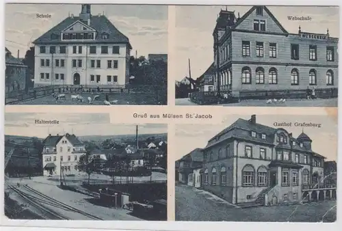 694229 Salutation de Ak de Mülsen St.Jakob école, auberge etc. 1924