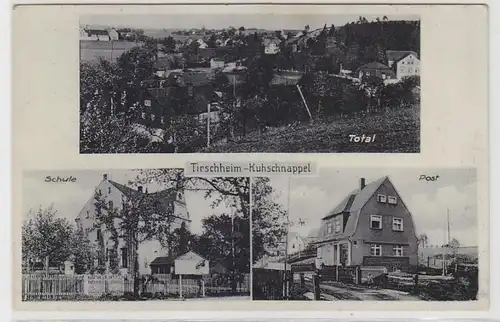 69228 Mehrbild Ak Tirschheim Kuhschnappel Totalansicht, Schule, Post 1933