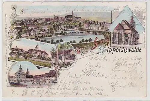 69186 Ak Lithographie Gruss aus Dippoldiswalde 1899