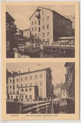 69004 Mehrbild Ak Leipzig die Barfussmühle abgebrochen 1898, um 1930