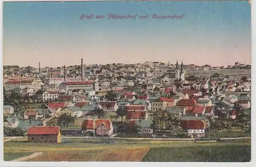 68960 Ak Gruß aus Filippsdorf und Neugersdorf Totalansicht um 1910