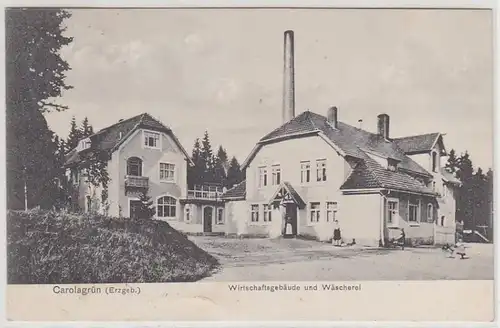 68400 Ak Carolagrün Erzgebirge Wirtschaftsgebäude und Wäscherei 1908