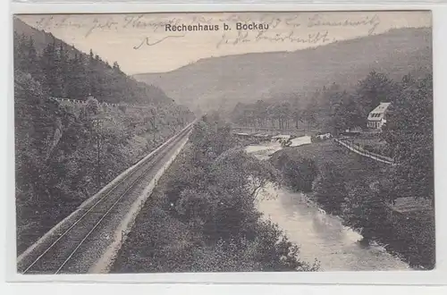 68299 Ak Rechenhaus bei Bockau Bahnlinie 1916