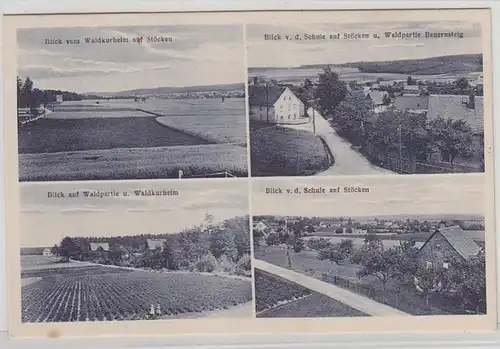 68247 Mehrbild Ak Stöcken und Waldpartie Bauernsteig, Schule usw. um 1920