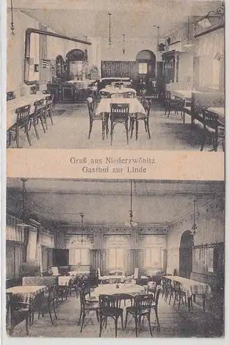 68134 Mehrbild Ak Gruß aus Niederzwönitz Gasthof zur Linde um 1910
