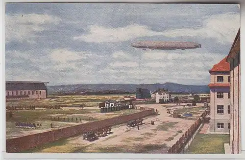 67198 Ak Ersatz-Abt. d. Telegraphen-Btls. 7 Dresden mit Zeppelin um 1915
