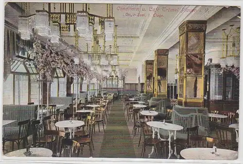 40209 Ak Plauen im Vogtland Conditorei und Café Trömel um 1910