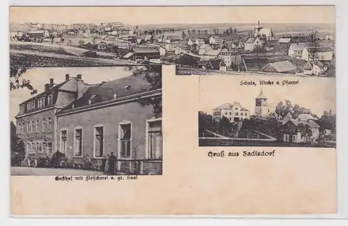 32506 Mehrbild Ak Gruß aus Sadisdorf Gasthof mit Fleischerei usw. um 1930