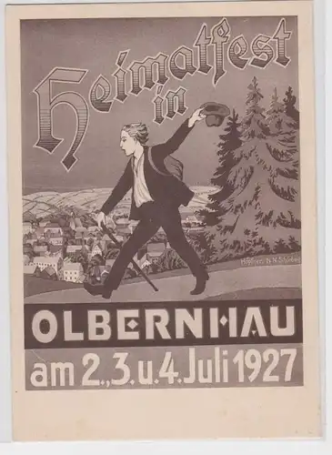 26591 Fête de la patrie Ak à Olbernhau les 2 et 4 juillet 1927