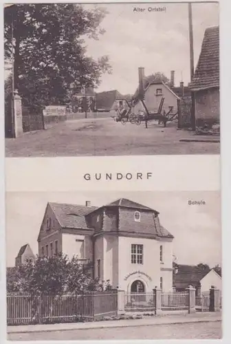 23392 Mehrbild Ak Gundorf alter Ortsteil und Schule 1943