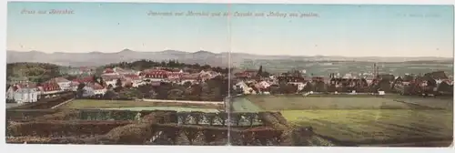 18346 2fach Klapp Ak Panorama von Herrnhut vom Hutberg aus gesehen 1900