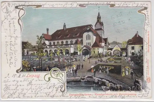11606 Ak Leipzig Zoologischer Garten Hauptgebäude mit Haupteingang 1901
