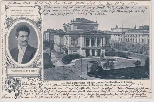 10756 Ak Das neue Concerthaus mit der Universitäts Bibliothek in Leipzig 1902