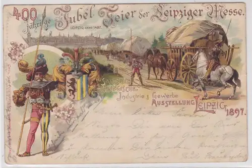 07752 Ak Leipzig Sächsisch Thüringische Industrie- & Gewerbeausstellung 1897