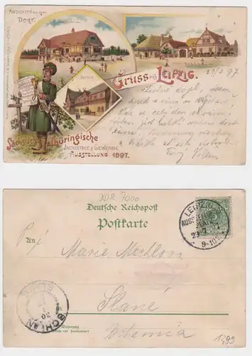 02206 Ak Leipzig Sächsisch Thüringische Industrie- & Gewerbeausstellung 1897