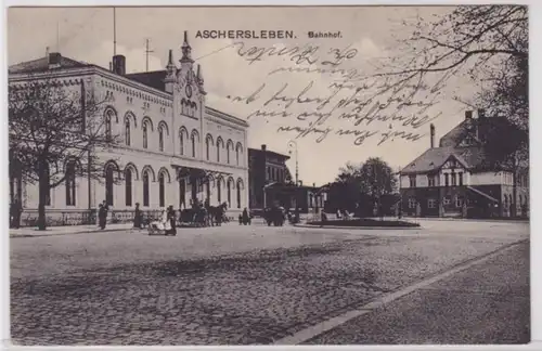 94407 Ak Aschersleben Bahnhof 1917