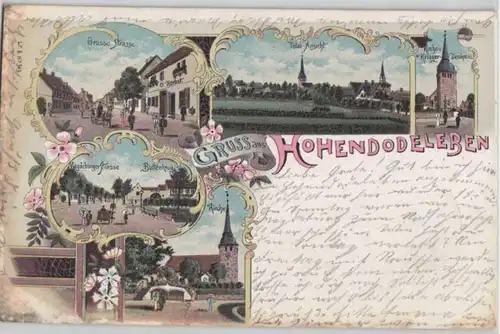 92153 Ak Lithographie Grousse de Hohendodewent Église, cruche de buttes, etc. 1909