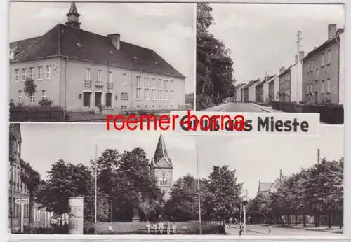 84863 Photo Ak Mieste POS école, Schillerstraße, vue sur l'église 1979