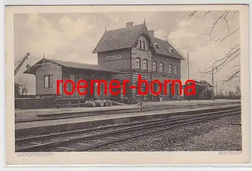 82366 Ak Sandersdorf Bahnhof um 1920