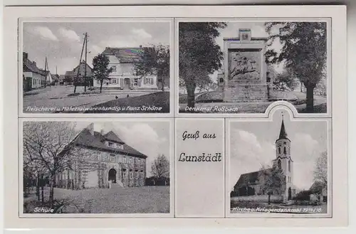 70755 Salutation multi-image Ak en Lunstädt Boulangerie, etc. vers 1940