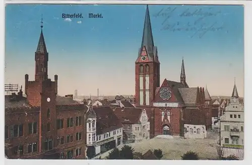 70690 Feldpost Ak Bitterfeld Markt Kommuna 'Fortuna' 1917