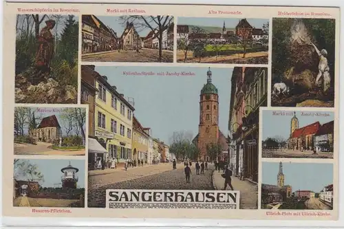 69677 Mehrbild Ak Sangerhausen Husaren Pförtchen, Ullrich Platz usw. um 1910