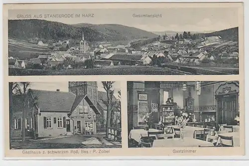 69377 Mehrbild Ak Gruß aus Stangerode im Harz Gasthof zum schwarzen Roß um 1910