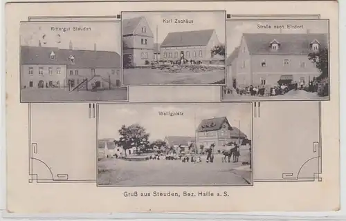 69345 Mehrbild Ak Gruß aus Steuden Bezirk Halle an der Saale 1916