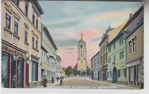 68971 Ak Sangerhausen kylischestrasse mit Jakobikirche 1907