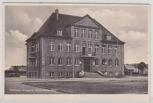 68709 Ak Rathaus Greppin Kreis Bitterfeld um 1940