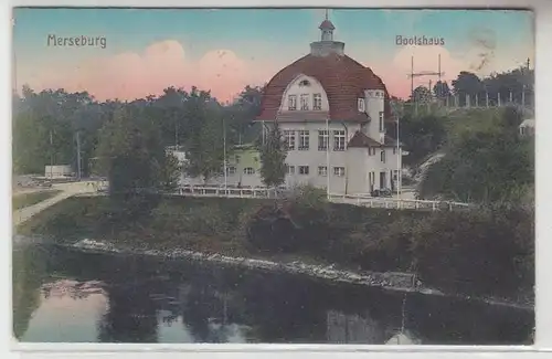68694 Ak Merseburg Bootshaus 1919