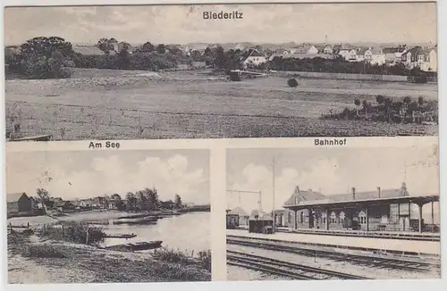 68322 Mehrbild Feldpost Ak Biederitz Bahnhof, Totalansicht, Am See 1916