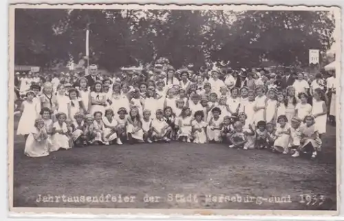 14394 Photo Ak Groupe de filles pour la fête du millénaire de la ville de Merseburg - Juin 1933