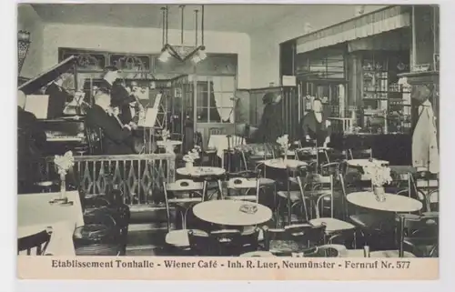 94729 Ak Neumünster Etablissement Tonhalle Wiener Café 1929