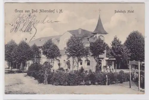 94602 Ak Gruß aus Bad Albersdorf in Heide Bahnhofs Hotel 1913