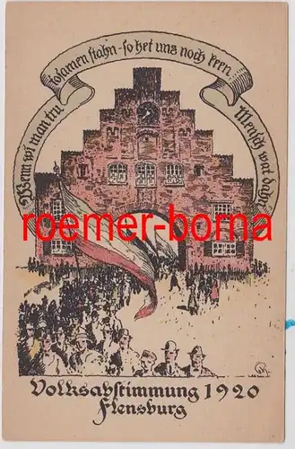 85904 Künstler Ak Flensburg Volksabstimmung 1920