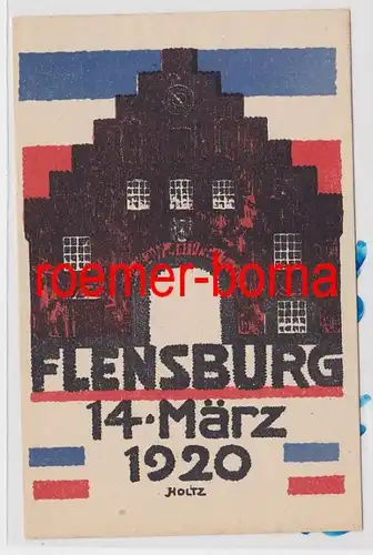 85903 Artiste Ak Flensburg Souvenir du vote le 14 mars 1920