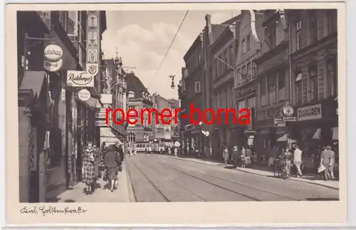 85324 Ak Kiel Holstenstrasse avec des magasins vers 1940
