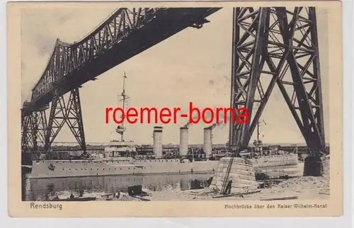 85110 Ak Rendsburg Hochbrücke über den Kaiser Wilhelm-Kanal um 1915