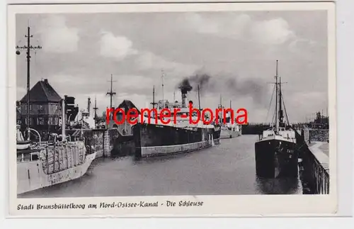 84973 Ak Stadt Brunsbüttelkoog am Nord-Ostsee-Kanal - Die Schleuse 1955