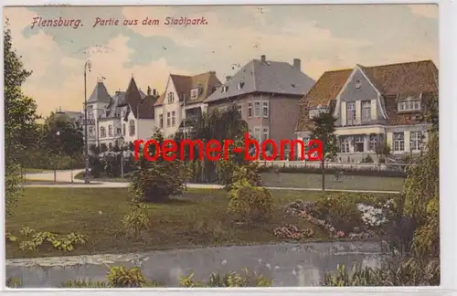 84838 Ak Flensburg Partie aus dem Stadtpark 1910
