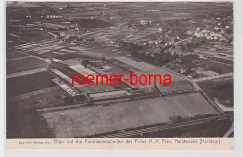84748 Ak Zeppelin-Aufnahme Halstenbek Forstbaumschulen Fa. H.H. Pein um 1930