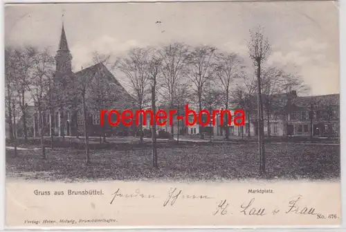 84669 Ak Salutation de Brunsbüttel Marktplatz 1907