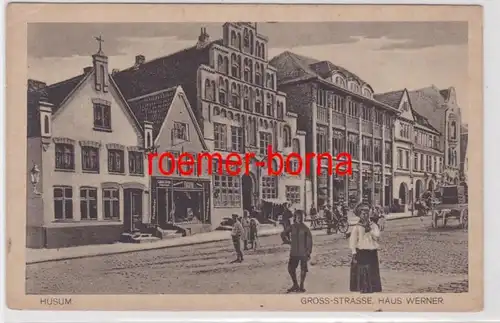 84645 Ak Husum Gross-Strasse Maison Werner vers 1920