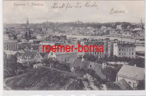 84644 Ak Flensburg Panorama 1905