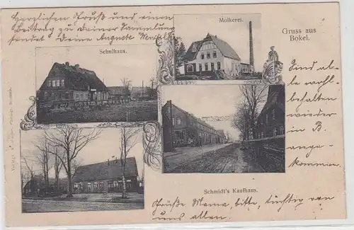 67095 Multi-image Ak Gruss de Bokel laiterie, Schmidt's Schaufhaus, Schulhaus 19036