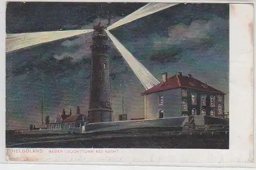 67064 Ak Helgoland Neuer Leuchtturm bei Nacht 1906