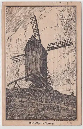 58049 Ak Bockmühle in Sprenge aus Schleswig Holstein 1919